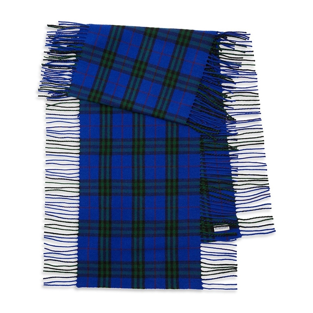 Burberry 100% Cashmere scarf blue black and green.  (NO OFFER PLEASE )